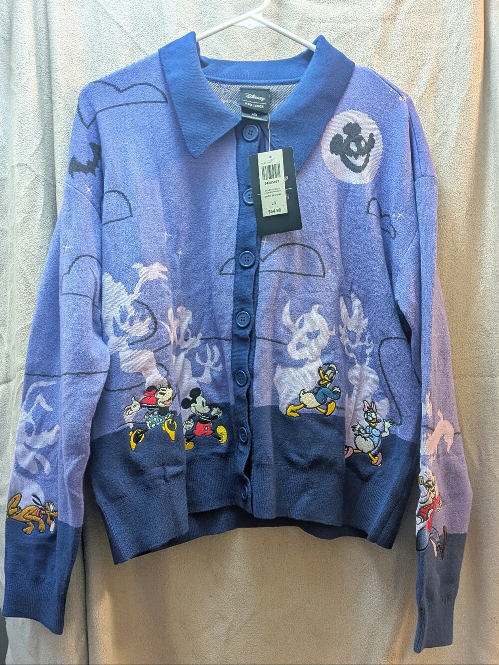 Disney Mickey and Friends Halloween Button-Up Cardigan - Women's L